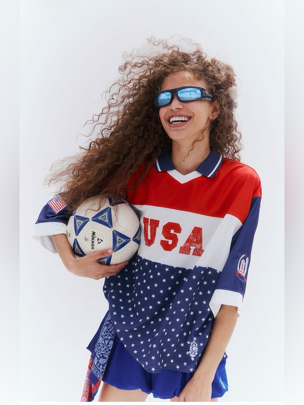 Free People Match Day USA Jersey Navy Combo NWT